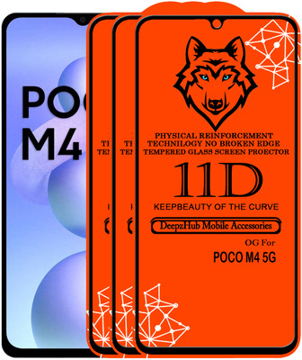 CRodible Edge To Edge Tempered Glass for POCO M4 5G(Pack of 3)