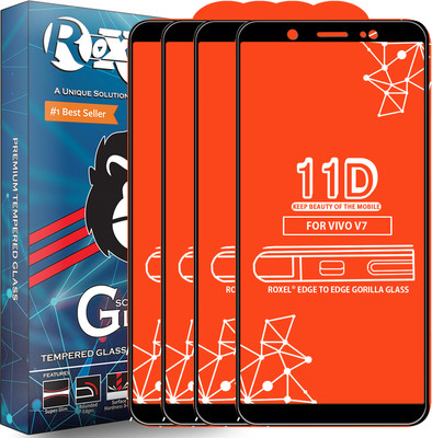 Roxel Edge To Edge Tempered Glass for VIVO V7 Plus(Pack of 4)