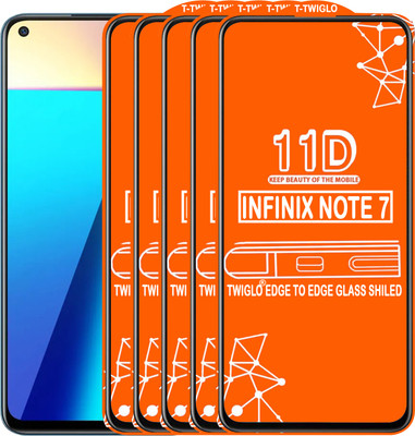 TWIGLO Edge To Edge Tempered Glass for INFINIX NOTE 7(Pack of 5)