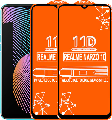 TWIGLO Edge To Edge Tempered Glass for REALME NARZO 10(Pack of 2)