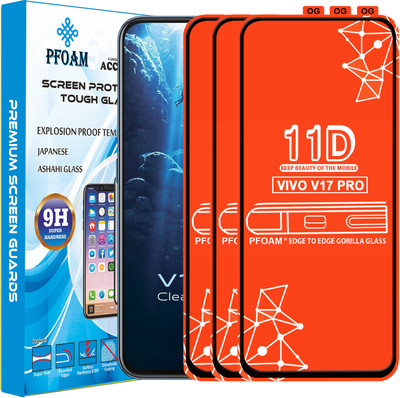 PFOAM Edge To Edge Tempered Glass for VIVO V17 PRO(Pack of 3)