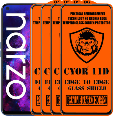 CYOR Edge To Edge Tempered Glass for REALME NARZO 30 PRO(Pack of 4)