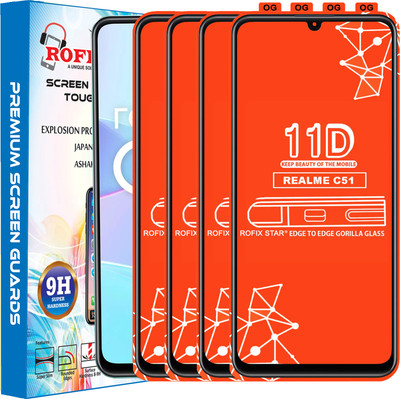 Rofix star Edge To Edge Tempered Glass for REALME C51(Pack of 4)