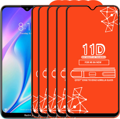 Qyist Edge To Edge Tempered Glass for Redmi 8A(Pack of 5)