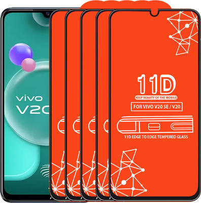 Qyist Edge To Edge Tempered Glass for Vivo V20 Se(Pack of 5)