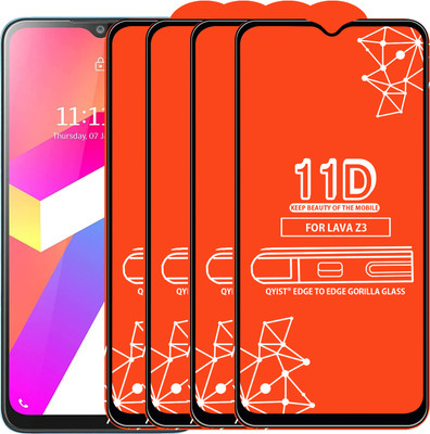 Qyist Edge To Edge Tempered Glass for LAVA Z3(Pack of 4)