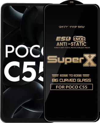 Qyist Edge To Edge Tempered Glass for POCO C55(Pack of 1)
