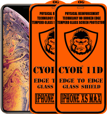 CYOR Edge To Edge Tempered Glass for Apple iPhone XS Max(Pack of 2)