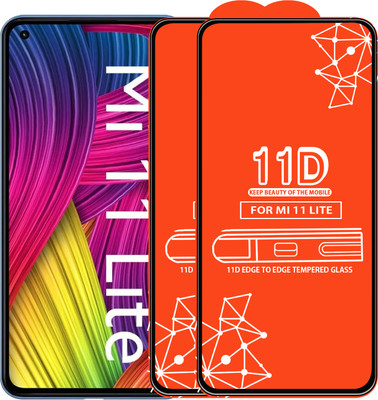Qyist Edge To Edge Tempered Glass for Mi 11 Lite(Pack of 2)