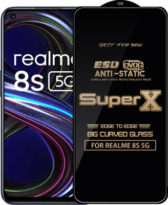 Qyist Edge To Edge Tempered Glass for REALME 8S 5G(Pack of 1)