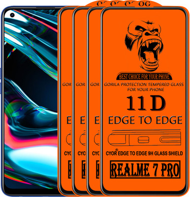 CYOR Edge To Edge Tempered Glass for REALME 7 PRO(Pack of 4)