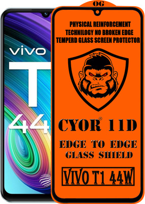 CYOR Edge To Edge Tempered Glass for VIVO T1 44W(Pack of 1)