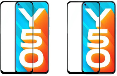 DMJHP Edge To Edge Tempered Glass for Vivo Y50(Pack of 2)