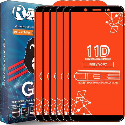Roxel Edge To Edge Tempered Glass for VIVO V7 Plus(Pack of 6)