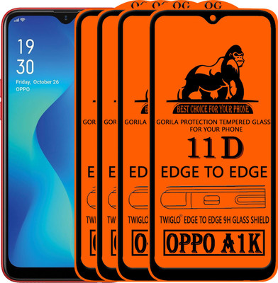 TWIGLO Edge To Edge Tempered Glass for OPPO A1K(Pack of 4)