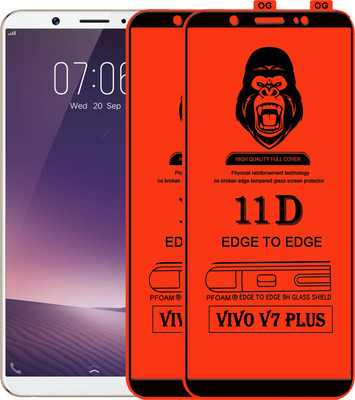 Laxdom Edge To Edge Tempered Glass for VIVO V7 Plus(Pack of 2)