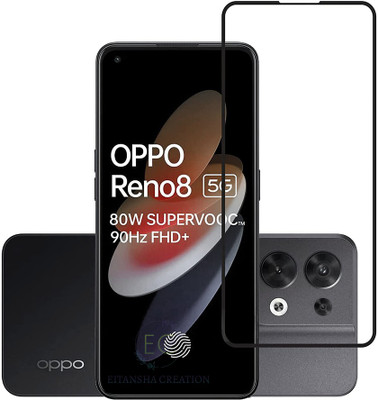 EITANSHA CREATION Edge To Edge Tempered Glass for OPPO Reno8 5G, Reno8 5G(Pack of 1)