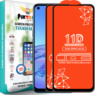 PikTrue Edge To Edge Tempered Glass for Oppo A53S(Pack of 2)