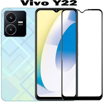 LIKEDESIGN Edge To Edge Tempered Glass for Vivo Y22(Pack of 1)