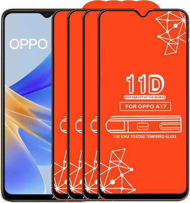 Roxel Edge To Edge Tempered Glass for Oppo A17(Pack of 4)