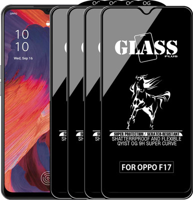Qyist Edge To Edge Tempered Glass for OPPO F17(Pack of 4)
