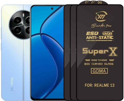 GDMA Edge To Edge Tempered Glass for REALME 13 4G(Pack of 3)