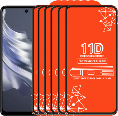 Qyist Edge To Edge Tempered Glass for TECNO SPARK 20 PRO(Pack of 6)