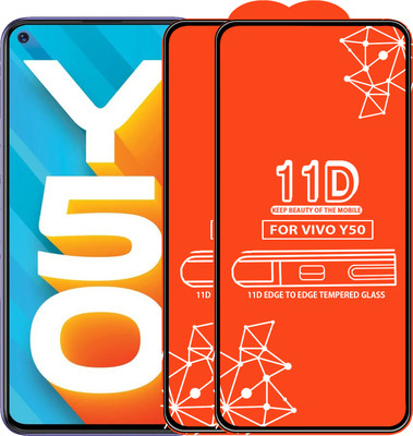 Qyist Edge To Edge Tempered Glass for Vivo Y50(Pack of 2)