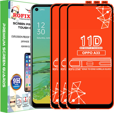 Rofix star Edge To Edge Tempered Glass for OPPO A33(Pack of 3)
