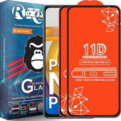 Roxel Edge To Edge Tempered Glass for Poco M4 Pro 5G(Pack of 2)