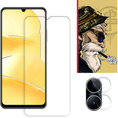 SOMTONE Edge To Edge Tempered Glass for Realme Narzo N53 4G Tempered Glass Screen Protector | Anti-Scratch | Edge to Edge Full Coverage | 9H Hardness ( 1 FRONT SCREEN GUARD + 1 CAMERA LENS PROTECTOR + 1 FREE BACK EMBOSSED SKIN001 )(Pack of 1)