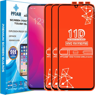 PFOAM Edge To Edge Tempered Glass for VIVO Y91(Pack of 3)