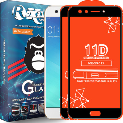 Roxel Edge To Edge Tempered Glass for Oppo F3(Pack of 2)