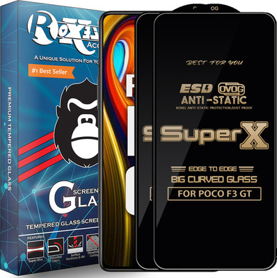 Roxel Edge To Edge Tempered Glass for POCO F3 GT(Pack of 2)