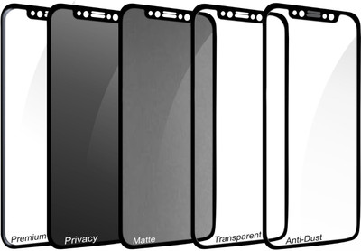 Maxboost Edge To Edge Tempered Glass for iPhone 12 Pro Max Combo Of 5 Tempered Glass(Pack of 1)