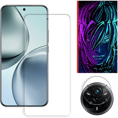 ARBAN Edge To Edge Tempered Glass for Realme 14 Pro Plus 5G Tempered Glass Screen Protector | Anti-Scratch | Edge to Edge Full Coverage | 9H Hardness (1 FRONT SCREEN GUARD + 1 CAMERA LENS PROTECTOR + 1 FREE BACK EMBOSSED SKIN002)(Pack of 1)