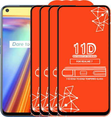 Qyist Edge To Edge Tempered Glass for Realme 7(Pack of 4)
