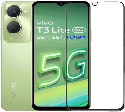 O2MG Edge To Edge Tempered Glass for vivo T3 Lite 5G, vivo T3 Lite(Pack of 1)