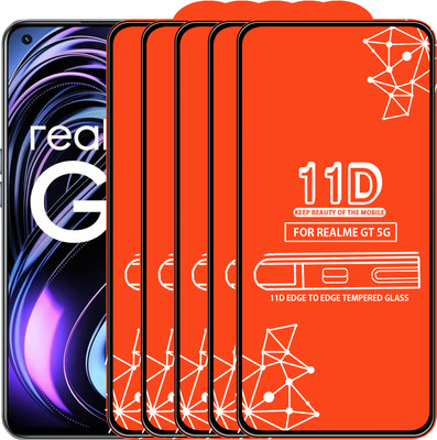 Roxel Edge To Edge Tempered Glass for Realme Gt 5G(Pack of 5)