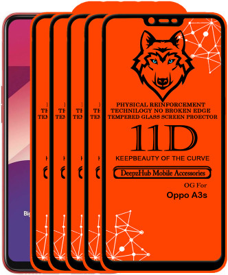 DeepzHub Edge To Edge Tempered Glass for Oppo A3s(Pack of 5)