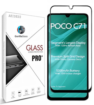 Aeidess Edge To Edge Tempered Glass for POCO C71(Pack of 1)