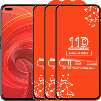 Qyist Edge To Edge Tempered Glass for Realme X50 Pro(Pack of 3)