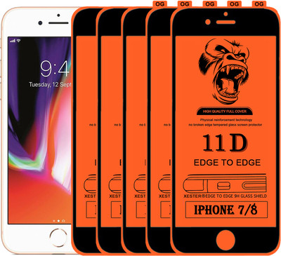 PFOAM Edge To Edge Tempered Glass for APPLE IPHONE 8(Pack of 5)