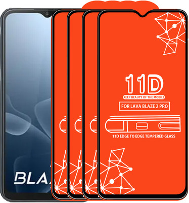 Roxel Edge To Edge Tempered Glass for Lava Blaze 2 Pro(Pack of 4)
