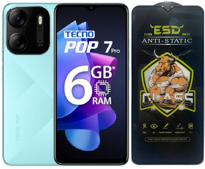 Resolute Edge To Edge Tempered Glass for Tecno Pop 7 Pro, ESD Tempered Glass, ESD Screen Protector, Anti Static, Screen Protector(Pack of 1)