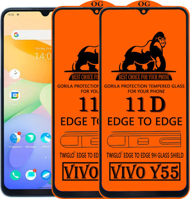 TWIGLO Edge To Edge Tempered Glass for VIVO Y55(Pack of 2)