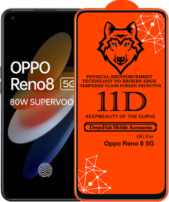 DeepzHub Edge To Edge Tempered Glass for OPPO Reno8 5G(Pack of 1)