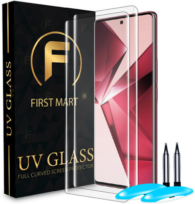 FIRST MART Edge To Edge Tempered Glass for Vivo V30 Pro 5G, Vivo V30 5G, Vivo T2 Pro 5G, iQOO Z7 Pro 5G, UV Curved Screen Protector with Easy Installation Kit(Pack of 2)