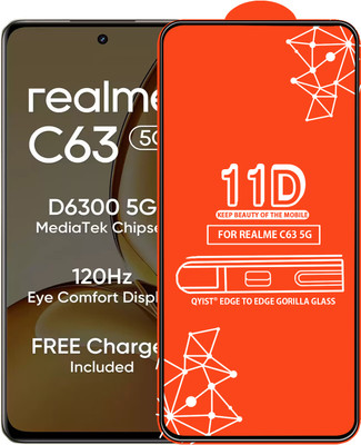Qyist Edge To Edge Tempered Glass for REALME C63 5G(Pack of 1)