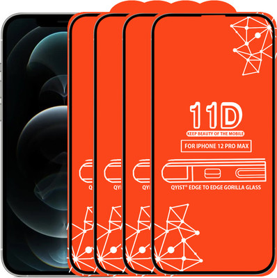 Qyist Edge To Edge Tempered Glass for Iphone 12 Pro Max(Pack of 4)